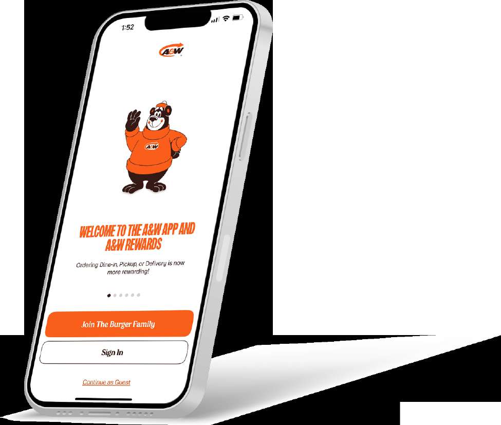 A&W Rewards app screen