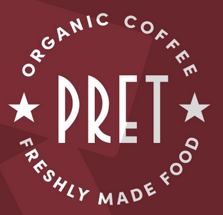 Pret organic coffee, freshly made food